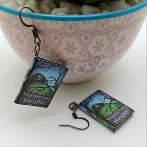 Wuthering Heights Book Earrings, Emily Brontë